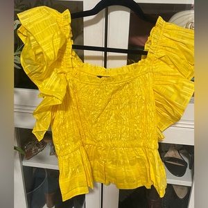 New banana republic smocked yellow top!